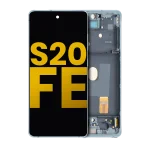 Samsung Galaxy S20 FE İle Uyumlu 4G 5G Orijinal Çerçeveli ekran Orijinal Ekranı (Cloud Mint)