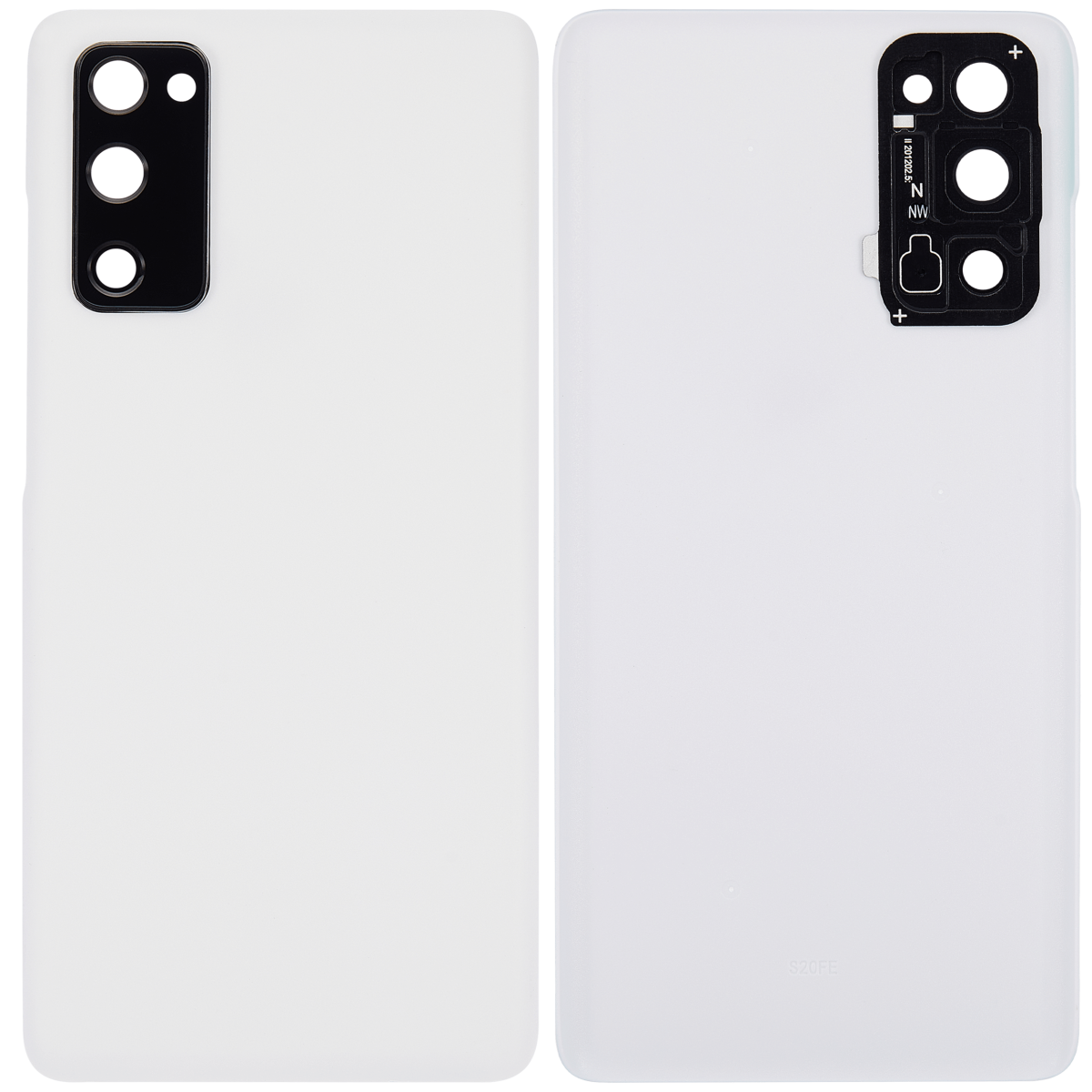 Samsung Galaxy S20 FE İle Uyumlu 5G Arka Kapak Cam Kamera Lensli (Aftermarket Plus) (Bulut Beyazı) - Görsel 2