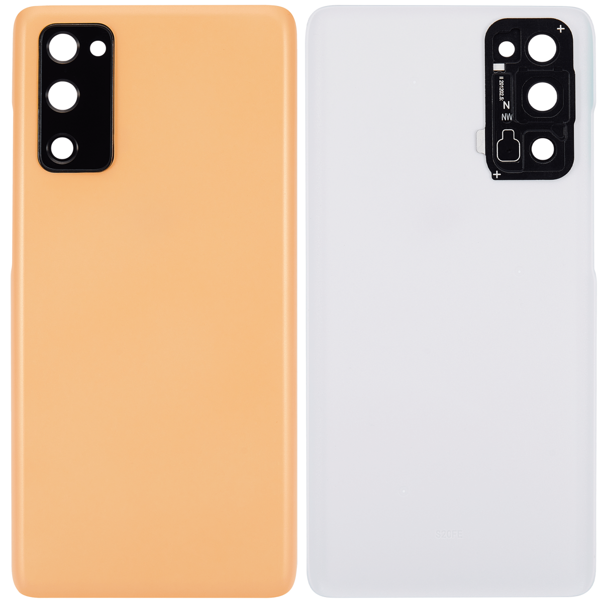 Samsung Galaxy S20 FE İle Uyumlu 5G Arka Kapak Cam Kamera Lensli (Aftermarket Plus) (Bulut Turuncusu) - Görsel 2