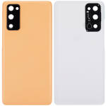 Samsung Galaxy S20 FE İle Uyumlu 5G Arka Kapak Cam Kamera Lensli (Aftermarket Plus) (Bulut Turuncusu) - Görsel 2