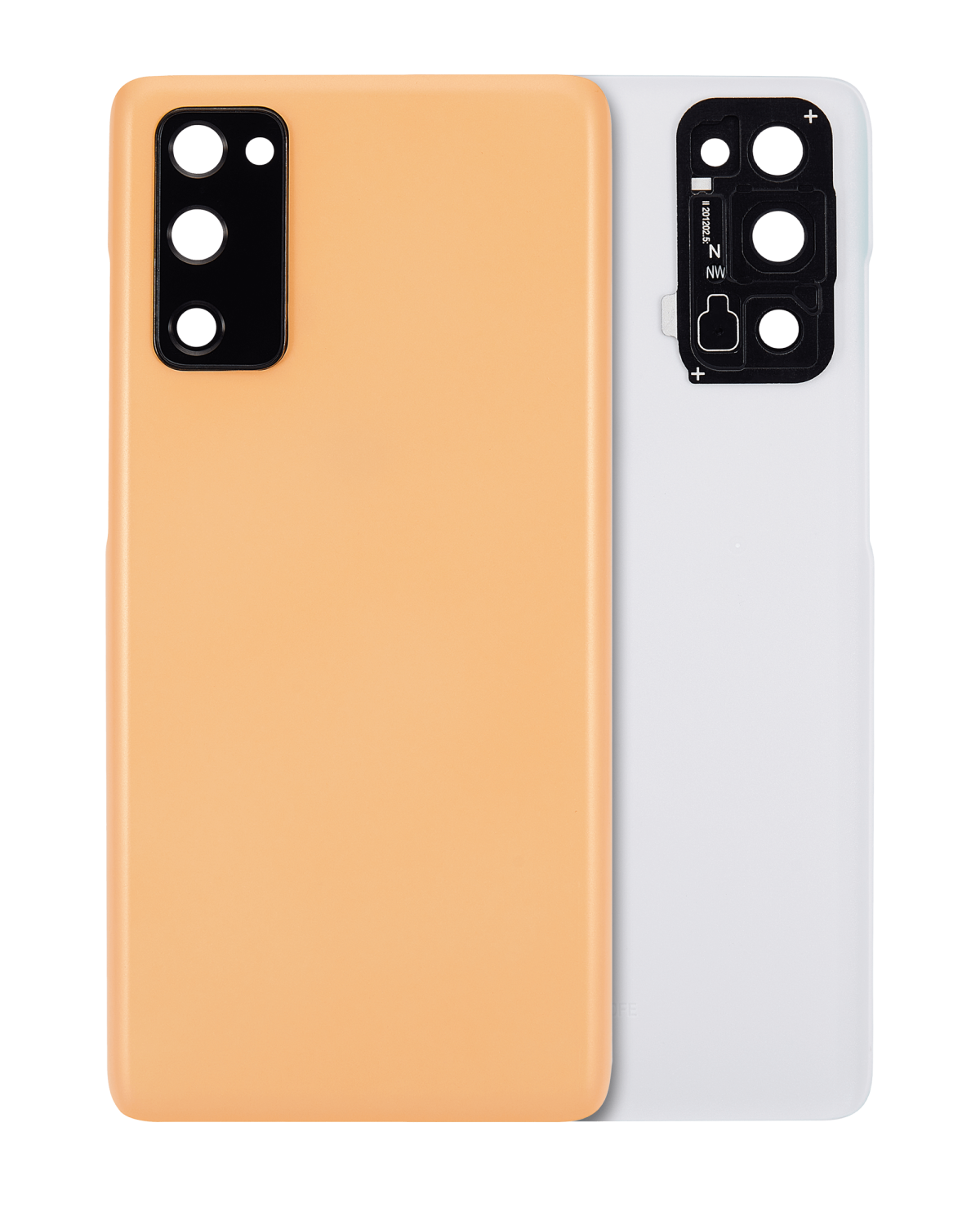 Samsung Galaxy S20 FE İle Uyumlu 5G Arka Kapak Cam Kamera Lensli (Aftermarket Plus) (Bulut Turuncusu)