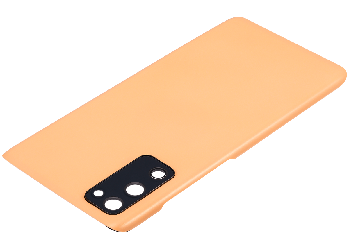 Samsung Galaxy S20 FE İle Uyumlu 5G Arka Kapak Cam Kamera Lensli (Aftermarket Plus) (Bulut Turuncusu) - Görsel 5