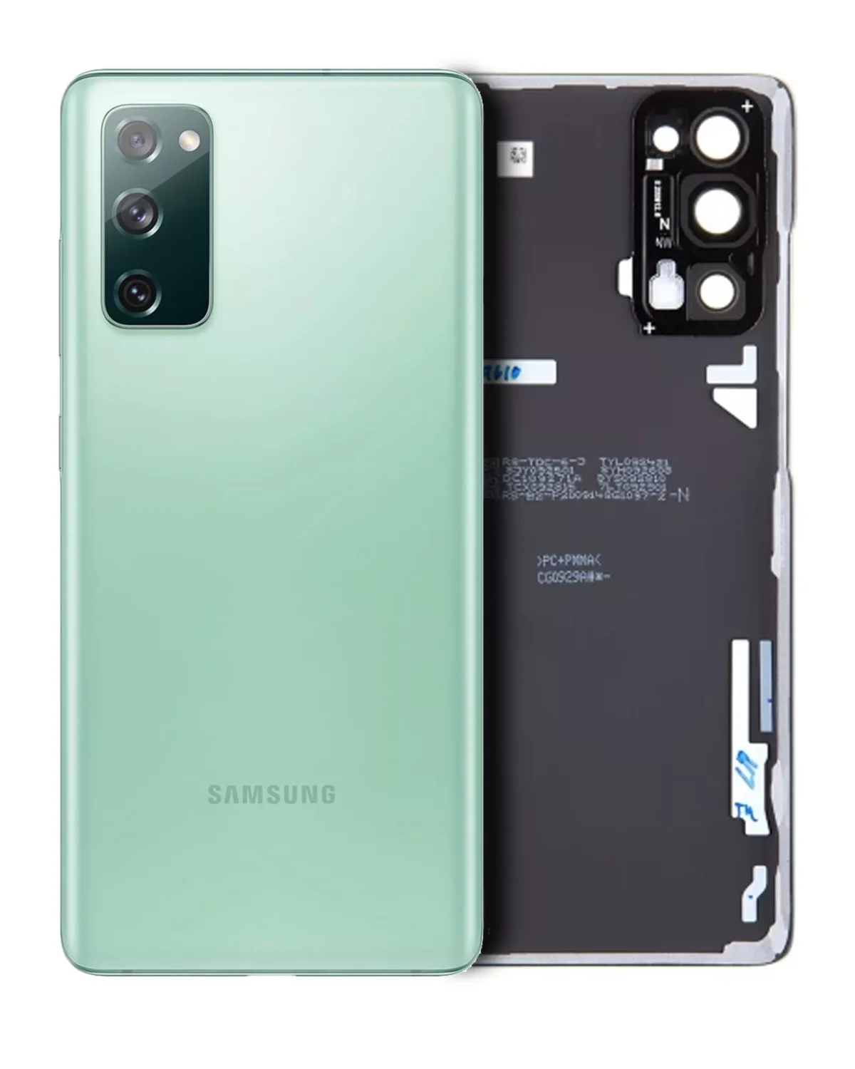 Samsung Galaxy S20 FE İle Uyumlu Arka Kapak Camı Kamera Lensiyle (Servis Paketi) (Cloud Mint) - Görsel 2