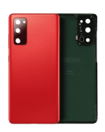 Samsung Galaxy S20 FE İle Uyumlu Arka Kapak Camı Kamera Lensiyle Uyumlu (Servis Paketi) (Bulut Kırmızısı)