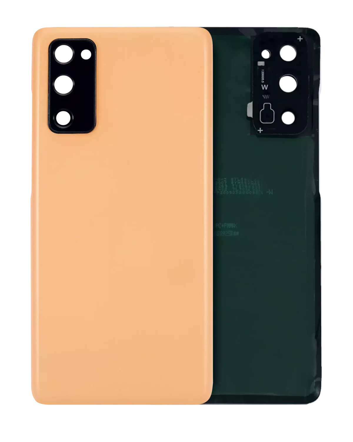 Samsung Galaxy S20 FE İle Uyumlu Arka Kapak Camı Kamera Lensiyle Uyumlu (Servis Paketi) (Bulut Turuncusu)