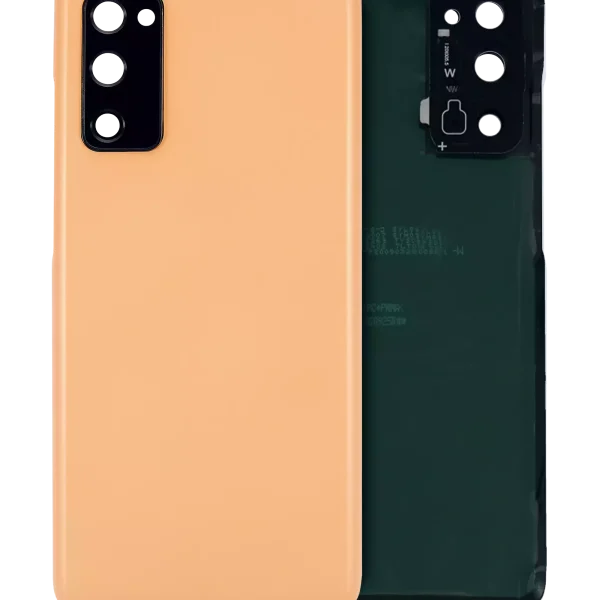 Samsung Galaxy S20 FE İle Uyumlu Arka Kapak Camı Kamera Lensiyle Uyumlu (Servis Paketi) (Bulut Turuncusu)
