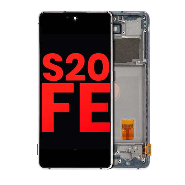 Samsung Galaxy S20 FE İle Uyumlu İçin Çerçeveli ekran 4G 5G (Aftermarket Plus) (Bulut Beyazı)  Orijinal Ekranı