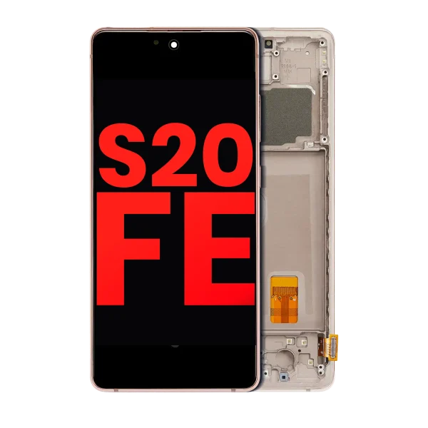 Samsung Galaxy S20 FE İle Uyumlu İçin Çerçeveli ekran 4G 5G (Aftermarket Plus) (Cloud Orange)  Orijinal Ekranı