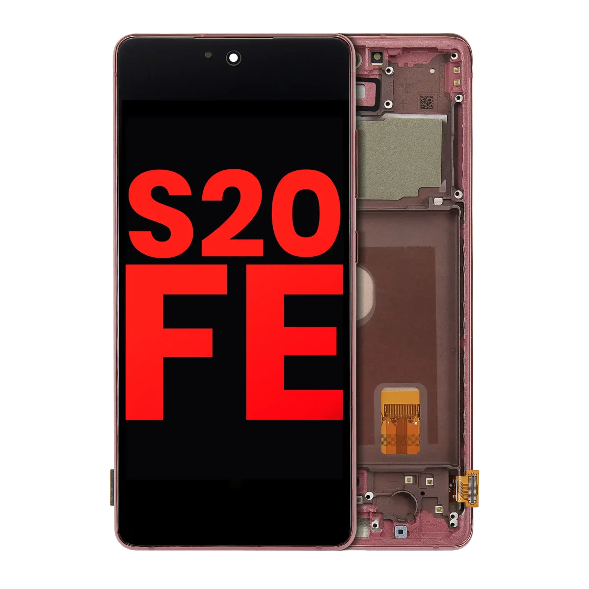 Samsung Galaxy S20 FE İle Uyumlu İçin Çerçeveli ekran 4G 5G (Aftermarket Plus) (Cloud Red)  Orijinal Ekranı