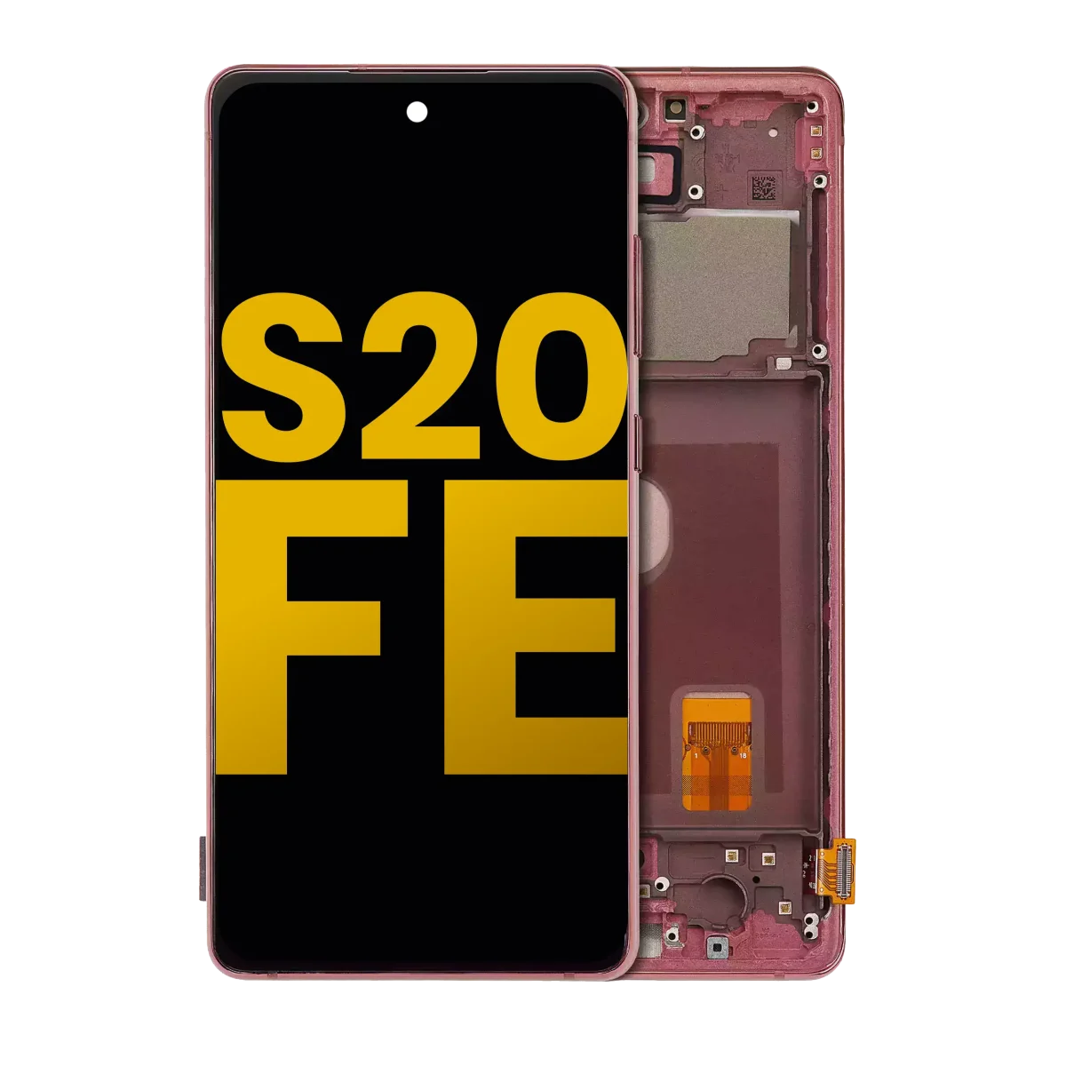 Samsung Galaxy S20 FE İle Uyumlu İçin Çerçeveli ekran 4G 5G Orijinal (Bulut Kırmızısı)  Orijinal Ekranı
