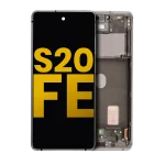 Samsung Galaxy S20 FE İle Uyumlu İçin Çerçeveli ekran 4G 5G Orijinal  Orijinal Ekranı (Bulut Beyazı)