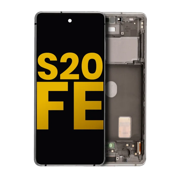 Samsung Galaxy S20 FE İle Uyumlu İçin Çerçeveli ekran 4G 5G Orijinal  Orijinal Ekranı (Bulut Beyazı)
