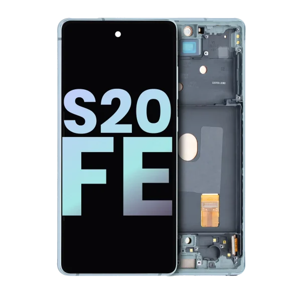 Samsung Galaxy S20 FE İle Uyumlu İçin Çerçeveli ekran 4G 5G (Service Pack) (Cloud Mint)  Orijinal Ekranı