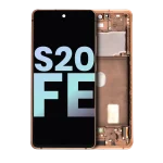Samsung Galaxy S20 FE İle Uyumlu İçin Çerçeveli ekran 4G 5G (Service Pack) (Cloud Orange)  Orijinal Ekranı Uyumlu - Görsel 2