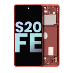 Samsung Galaxy S20 FE İle Uyumlu İçin Çerçeveli ekran 4G 5G (Service Pack) (Cloud Red)  Orijinal Ekranı Uyumlu - Görsel 2