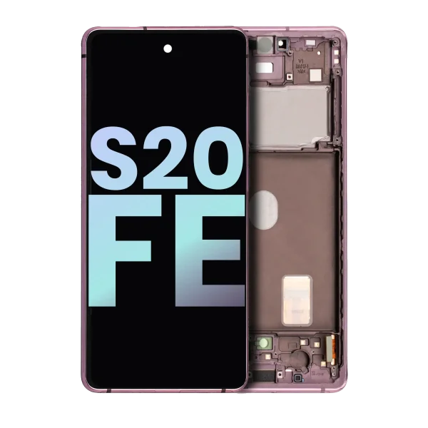 Samsung Galaxy S20 FE İle Uyumlu İçin Çerçeveli ekran 4G 5G (Servis Paketi) (Bulut Lavanta)  Orijinal Ekranı