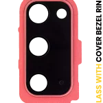 Samsung Galaxy S20 İle Uyumlu Arka Kamera Lensi Çerçeveli Halkalı S20 5G (Kırmızı)