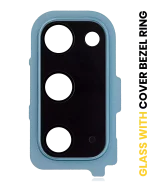 Samsung Galaxy S20 İle Uyumlu S20 5G (Bulut Mavisi) Kapaklı Arka Kamera Lensi Çerçeveli Halkalı