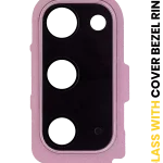 Samsung Galaxy S20 İle Uyumlu S20 5G (Bulut Pembesi) Kapaklı Arka Kamera Lensi Çerçeveli Halkalı