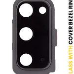 Samsung Galaxy S20 İle Uyumlu S20 5G (Kozmik Gri) Kapaklı Arka Kamera Lensi Çerçeveli Halkalı