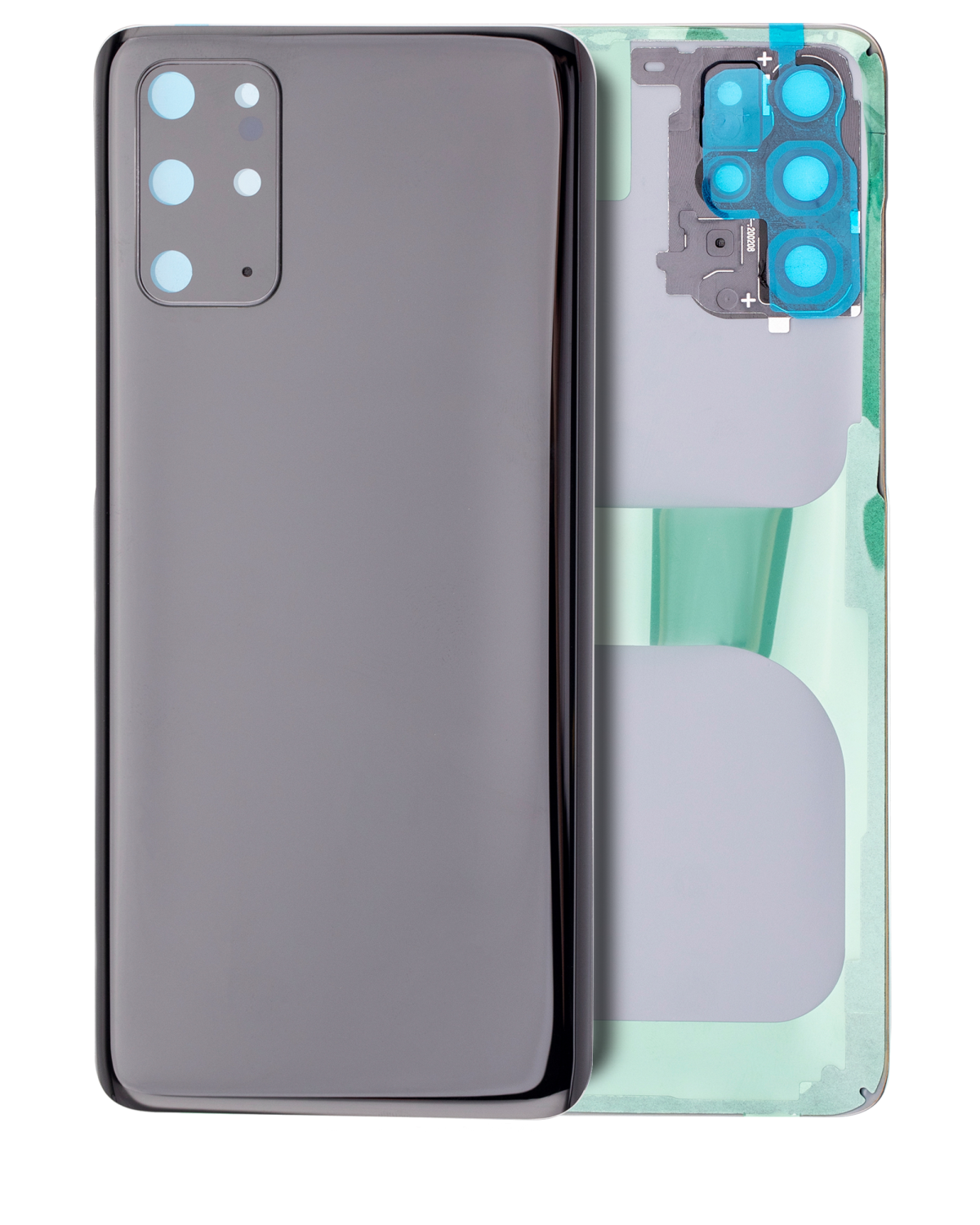 Samsung Galaxy S20 Plus İle Uyumlu 5G Arka Kapak Camı Kamera Lensli  (Kozmik Siyah)