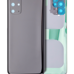 Samsung Galaxy S20 Plus İle Uyumlu 5G Arka Kapak Camı Kamera Lensli  (Kozmik Siyah)