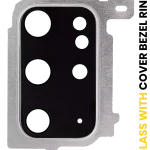 Samsung Galaxy S20 Plus İle Uyumlu Arka Kamera Lensi Çerçeveli Halkalı (Bulut Beyazı)