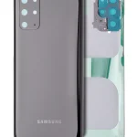 Samsung Galaxy S20 Plus İle Uyumlu Arka Kapak Camı Kamera Lensiyle Uyumlu (Service Pack) (Cosmic Siyah)