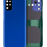 Samsung Galaxy S20 Plus İle Uyumlu Arka Kapak Camı Kamera Lensiyle Uyumlu (Servis Paketi) (Aura Mavi)