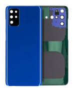 Samsung Galaxy S20 Plus İle Uyumlu Arka Kapak Camı Kamera Lensiyle Uyumlu (Servis Paketi) (Aura Mavi)