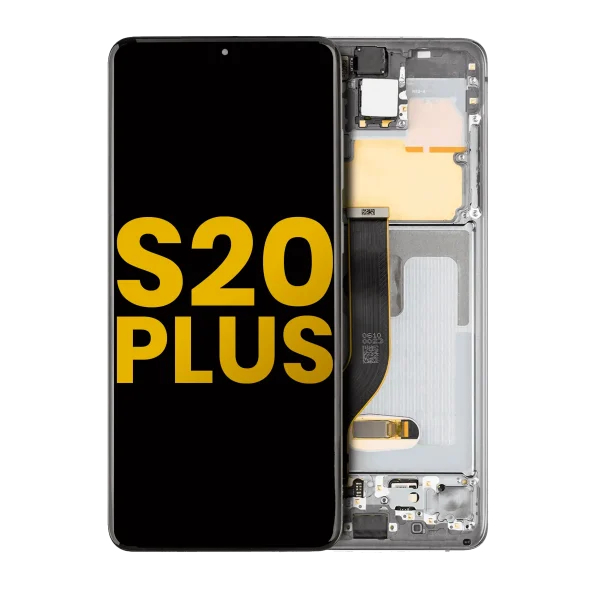 Samsung Galaxy S20 Plus İle Uyumlu İçin Çerçeveli ekran 5G Orijinal (Kozmik Gri)  Orijinal Ekranı