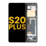 Samsung Galaxy S20 Plus İle Uyumlu İçin Çerçeveli ekran 5G Orijinal (Kozmik Siyah)  Orijinal Ekranı