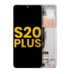 Samsung Galaxy S20 Plus İle Uyumlu İçin Çerçeveli ekran 5G Orijinal  Orijinal Ekranı (Bulut Beyazı)