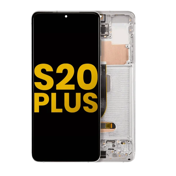 Samsung Galaxy S20 Plus İle Uyumlu İçin Çerçeveli ekran 5G Orijinal  Orijinal Ekranı (Bulut Beyazı)