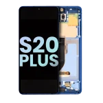 Samsung Galaxy S20 Plus İle Uyumlu İçin Çerçeveli ekran 5G (Service Pack) (Aura Blue)  Orijinal Ekranı