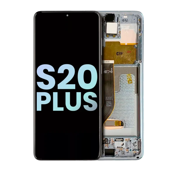 Samsung Galaxy S20 Plus İle Uyumlu İçin Çerçeveli ekran 5G (Service Pack) (Bulut Beyazı)  Orijinal Ekranı