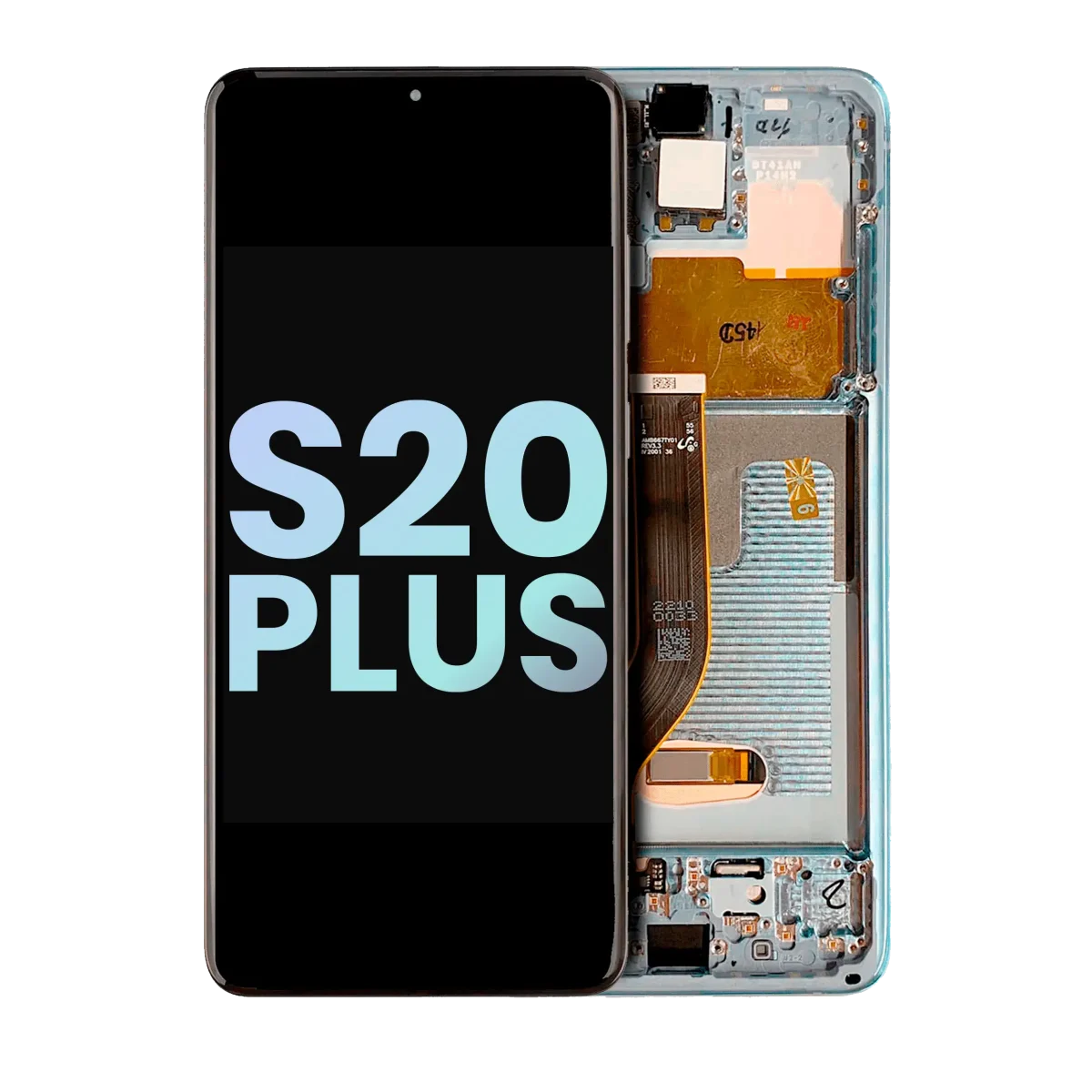 Samsung Galaxy S20 Plus İle Uyumlu İçin Çerçeveli ekran 5G (Service Pack) (Cloud Blue)  Orijinal Ekranı