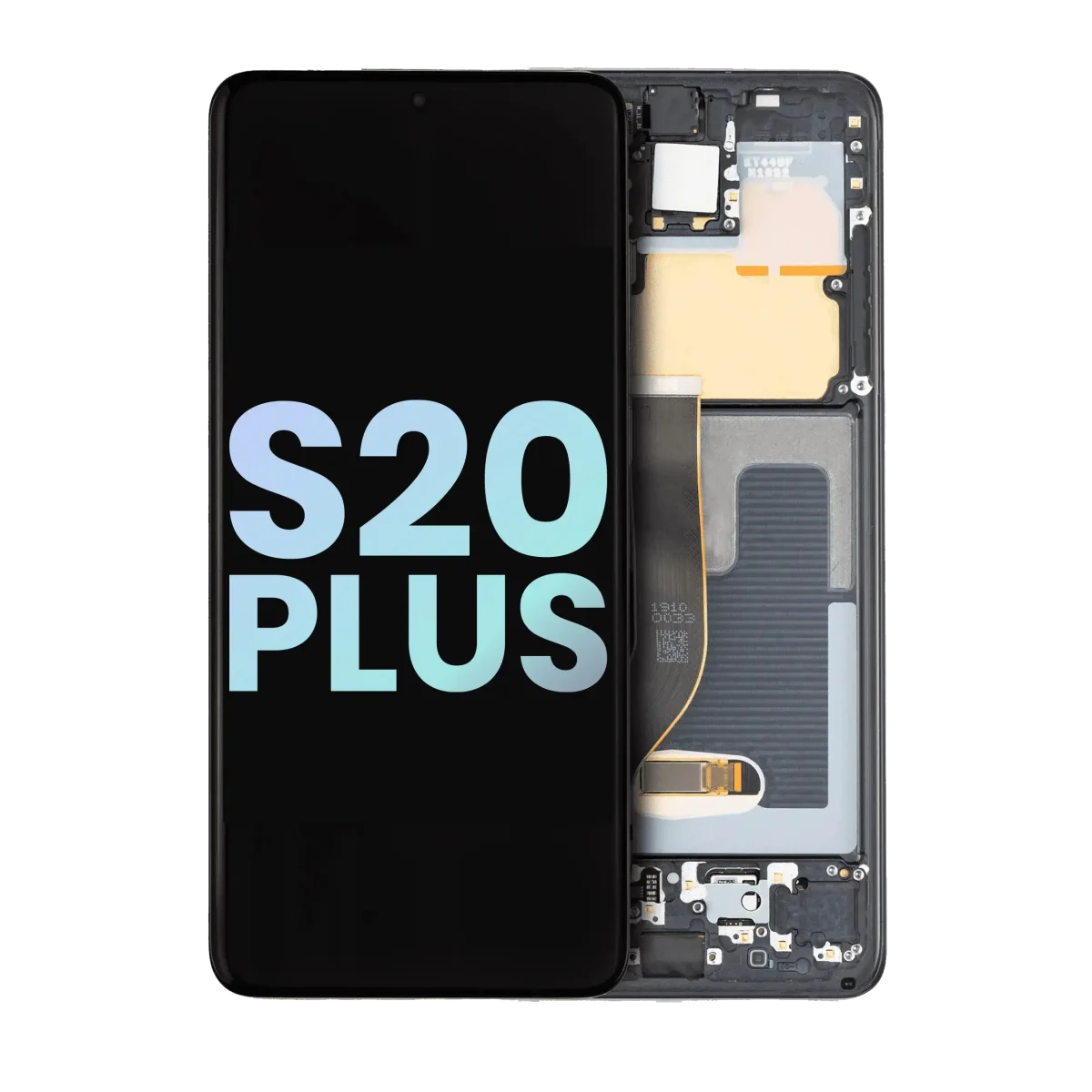 Samsung Galaxy S20 Plus İle Uyumlu İçin Çerçeveli ekran 5G (Service Pack) (Cosmic Black)  Orijinal Ekranı Uyumlu