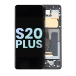 Samsung Galaxy S20 Plus İle Uyumlu İçin Çerçeveli ekran 5G (Service Pack) (Kozmik Gri)  Orijinal Ekranı