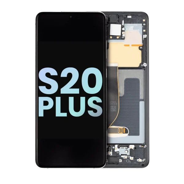 Samsung Galaxy S20 Plus İle Uyumlu İçin Çerçeveli ekran 5G (Service Pack) (Kozmik Gri)  Orijinal Ekranı
