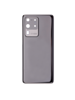 Samsung Galaxy S20 Ultra İle Uyumlu 5G Arka Kapak Camı Kamera Lensiyle  (Aftermarket Plus) (Cosmic Black) - Görsel 2