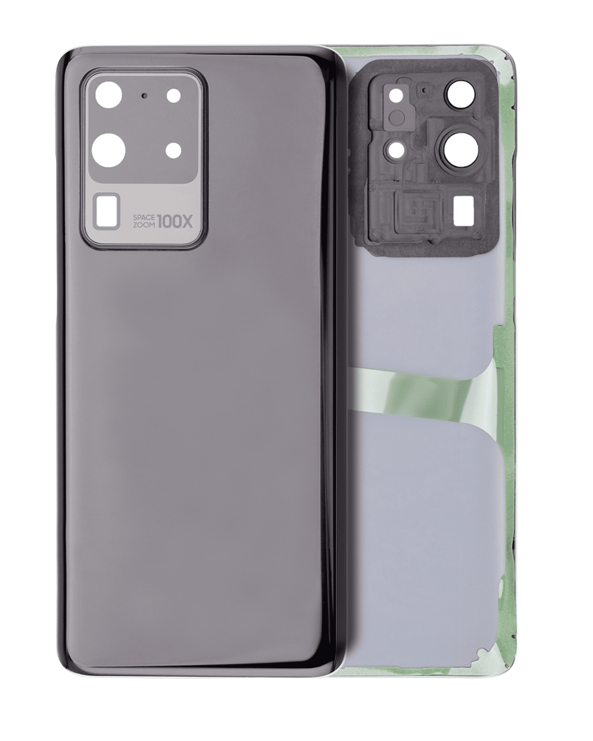 Samsung Galaxy S20 Ultra İle Uyumlu 5G Arka Kapak Camı Kamera Lensiyle  (Aftermarket Plus) (Cosmic Black)