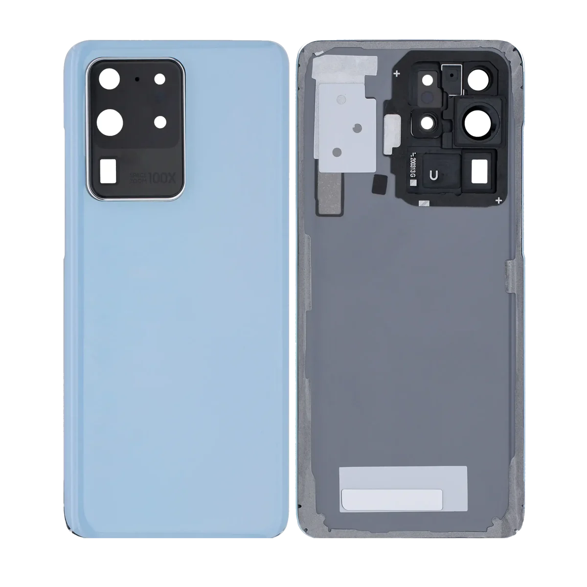 Samsung Galaxy S20 Ultra İle Uyumlu 5G Arka Kapak Camı Kamera Lensli  (Bulut Mavisi) - Görsel 5