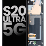 Samsung Galaxy S20 Ultra İle Uyumlu 5G Çerçeveli ekran Orijinal Ekranı (Kozmik Siyah)