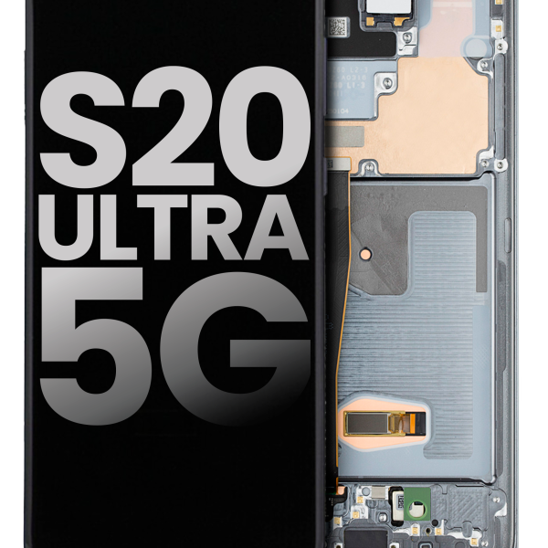 Samsung Galaxy S20 Ultra İle Uyumlu 5G Çerçeveli ekran Orijinal Ekranı (Kullanılmış OEM Çekme: Sınıf A) (Kozmik Gri)