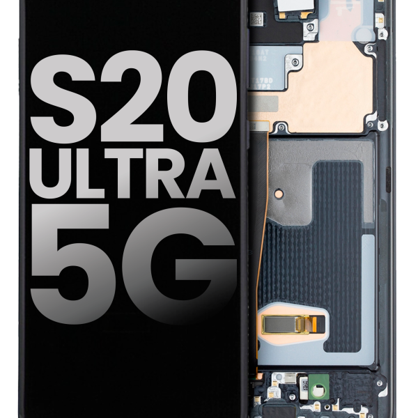 Samsung Galaxy S20 Ultra İle Uyumlu 5G Çerçeveli ekran Orijinal Ekranı (Kullanılmış OEM Çekme: Sınıf A) (Kozmik Siyah)