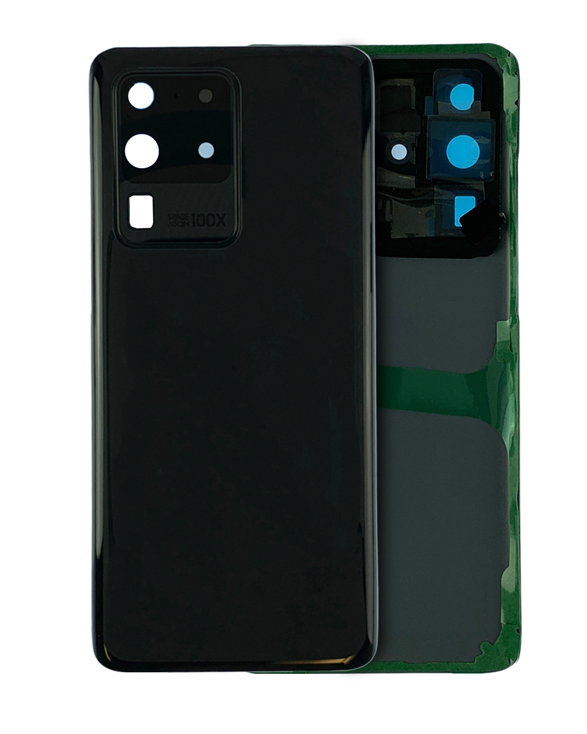 Samsung Galaxy S20 Ultra İle Uyumlu Arka Kapak Camı Kamera Lensiyle Uyumlu (Servis Paketi) (Kozmik Siyah)