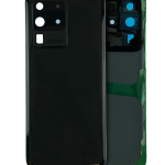 Samsung Galaxy S20 Ultra İle Uyumlu Arka Kapak Camı Kamera Lensiyle Uyumlu (Servis Paketi) (Kozmik Siyah)