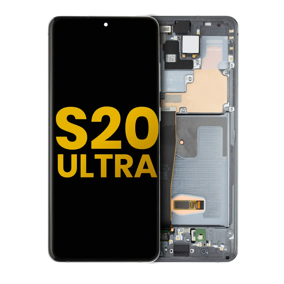 Samsung Galaxy S20 Ultra İle Uyumlu İçin Çerçeveli ekran 5G Orijinal (Kozmik Gri)  Orijinal Ekranı