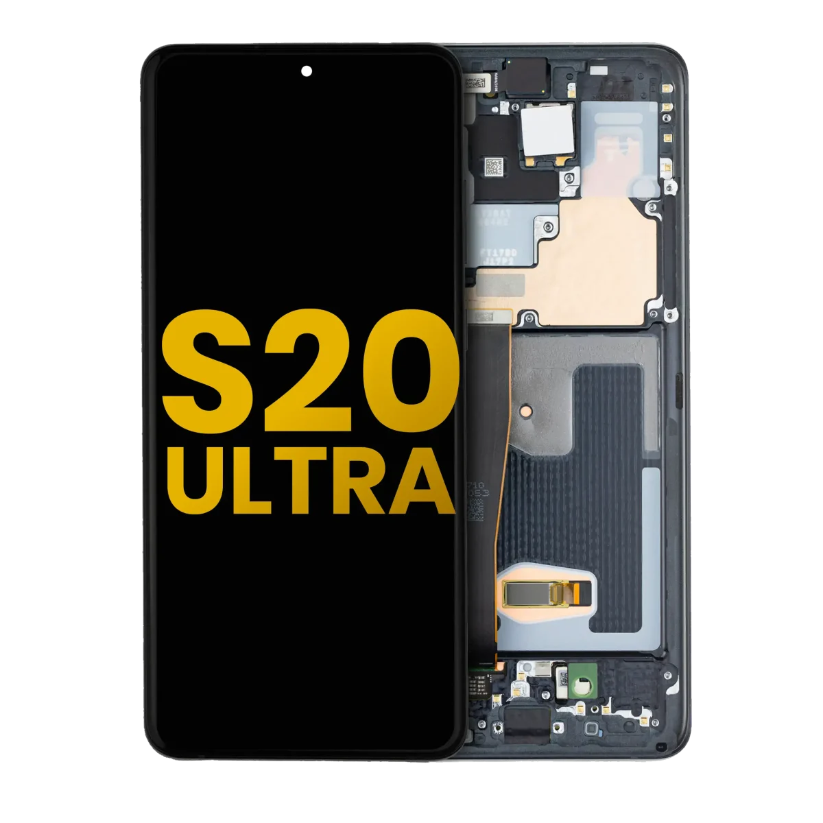 Samsung Galaxy S20 Ultra İle Uyumlu İçin Çerçeveli ekran 5G Orijinal (Kozmik Siyah)  Orijinal Ekranı